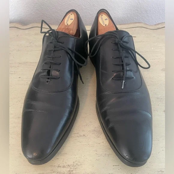 GUCCI Made in Italy Lace Up Plain Toe Oxford Shoe in Black Size 8 US Size 9 $890 Gucci lace-up shoe with Double G  main image 4